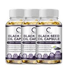 Black Seed Oil Capsules Pure Organic COLD PRESSED Cumin Nigella Sativa 120 Pills