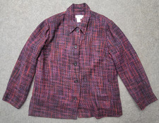 Coldwater Creek Womens Purple Tweed Jacket Size L Lined