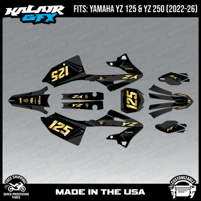 Graphics Kit for Yamaha YZ125/250 (2022-2026) Spear Series-GOLD