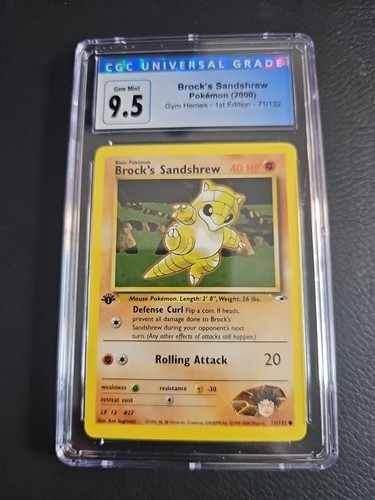 Brock's Sandshrew (1st Edition) graded CGC 9.5 for sale on eBay