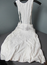 Vintage Long Apron White - 100 Cotton - 54" long - e6 em