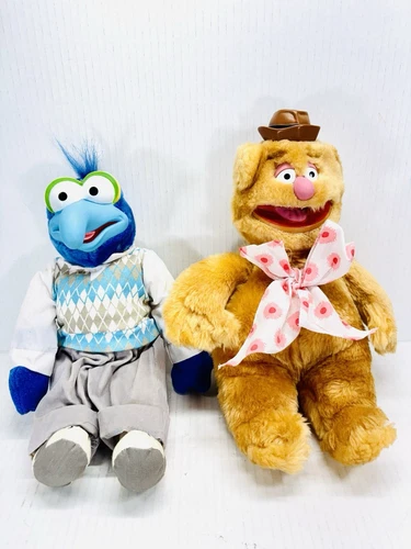 Muppets 12" Gonzo & Fozzie Bear Doll Rare Vinyl Head 1989 Jim Henson Plush