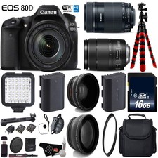 Canon EOS 80D DSLR Camera with 18-135mm STM Lens  55-250mm is STM Lens  LED 