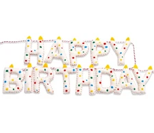 Happy Birthday Banner - Handmade Wool Felt Garland, Reusable Rainbow Decor
