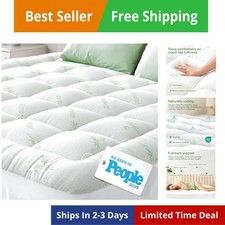 Ultra Soft Full Size Mattress Topper - Viscose Made from Bamboo Pillow Top Ma...