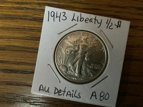 1943 WALKING LIBERTY HALF DOLLAR HIGH GRADE COIN  AU Details A80