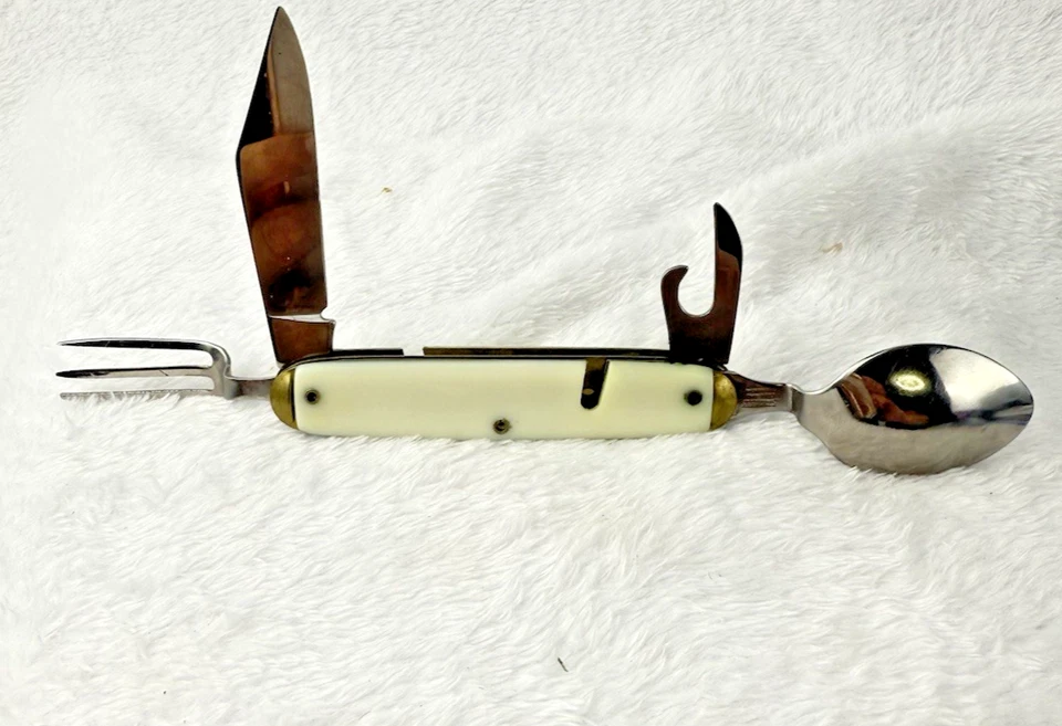 Cuchillo de Camping Hobo Vintage Colonial Prov EE. UU. Spic & Span Tavern Buffalo NY Promo Foto 3 de 4