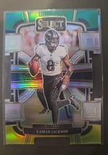 2023 Panini Select - Concourse Lamar Jackson #7 Green & Yellow Prizm Die-Cut