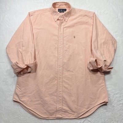 Polo Ralph Lauren Classic Fit Oxford Dress Shirt Mens Size 16.5 34/35 Flesh Pony