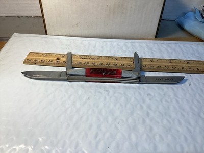 Vintage Honest Abe Japan Congress 4 Blade Redbone Stag Pocket Knife