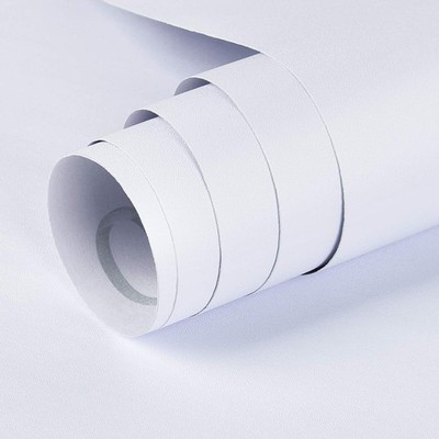 Mecpar 15.7In x 16.4Ft Matte Wallpaper White Contact Paper White Peel and Sti...