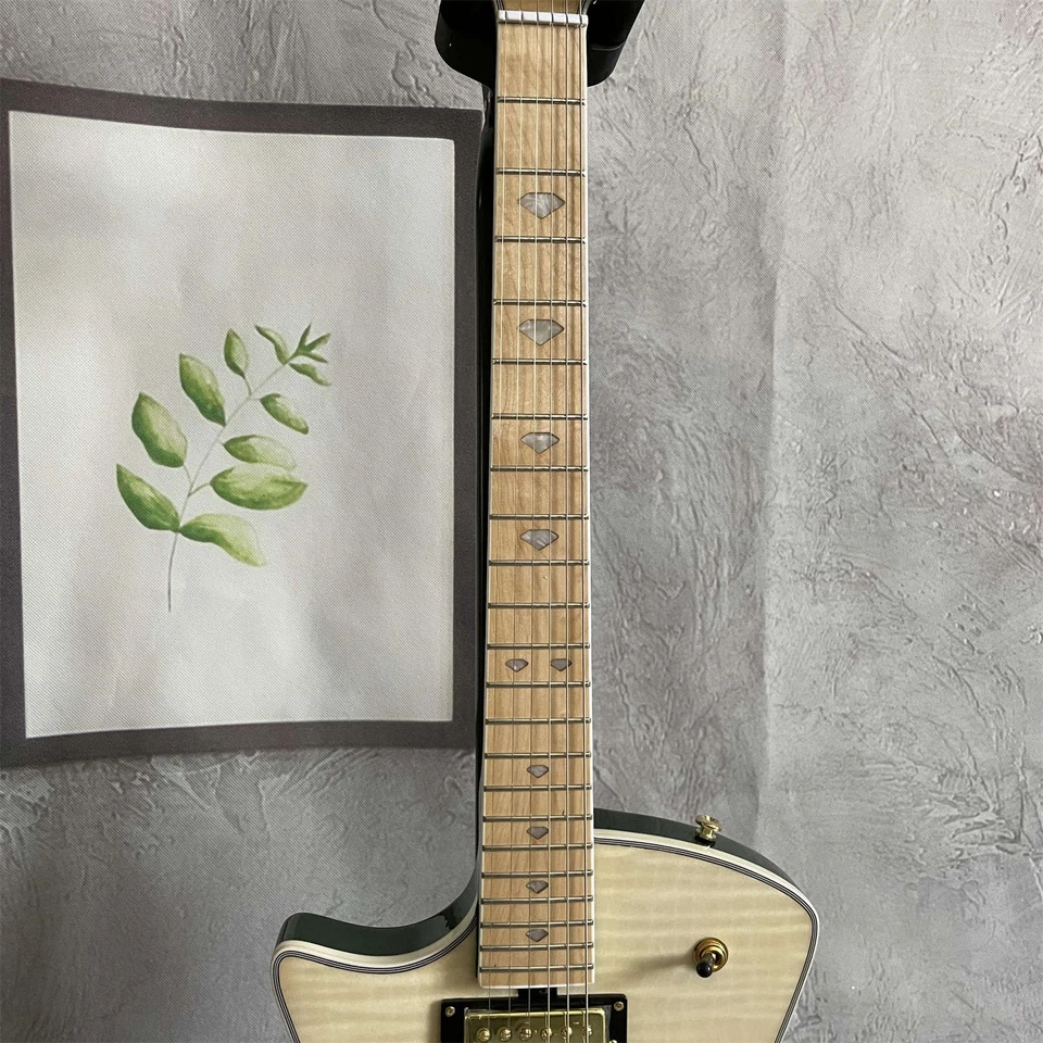 Left Handed Green Electric Guitar H-H Pickups Free Shipping Gold - Image 2 of 4