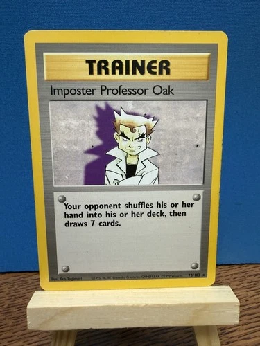 Pokémon TCG Imposter Professor Oak 73/102 Base Set Rare WOTC Vintage Trainer