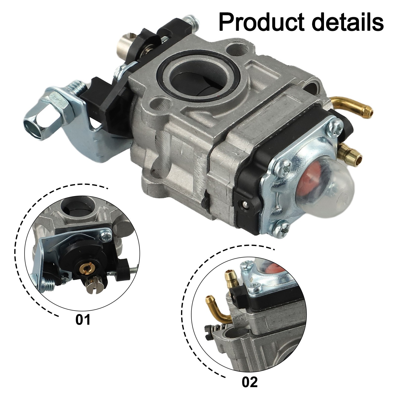 15mm Carburetor Kit for 43cc 47cc 49cc 52cc Trimmers and Brush Cutters