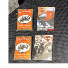 Harley-Davidson Lot of 4 Playing Card Decks Historical 1930-1950