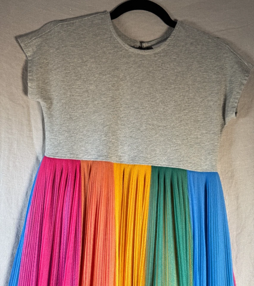 Vestido Falda Hanna Andersson Manga Corta Algodón Top Arco Iris Tul Niñas EE. UU. 10 Foto 3 de 4
