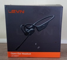 LEVN Open Ear Headphones w/Mic Bluetooth AI Noise Cancel LE-HS017 Black