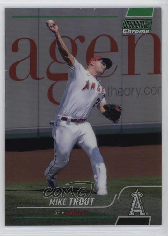 2022 Topps Stadium Club Chrome Green Refractor 55/99 Mike Trout #200 3c2