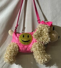 Poochie  Co Puppy Purse Tan Puppy with Pink Sequin outfit w/Smiley Face