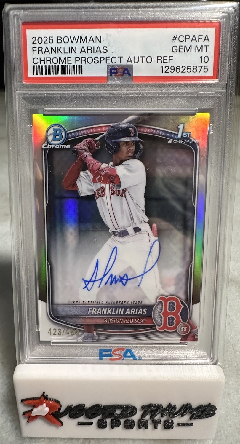 2025 Bowman Chrome 1st Franklin Arias Prospect Refractor Autograph PSA 10 /499