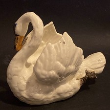 cache pot Jardinière Cygne en céramique de Vallauris Delphin Massier majolica