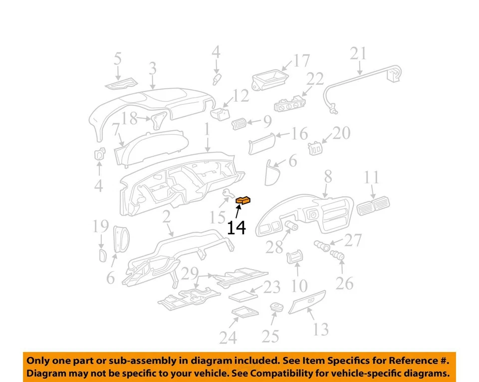 CAJA CHEVROLET CAVALIER 1995-2005 ASM-I/P COMPT DR LK C 22588346 - NUEVA OEM Foto 3 de 4