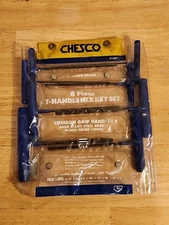 Chesco 8 Piece SAE Cushion Grip T-Handle Hex Key Set USA