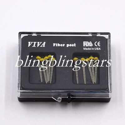 10 Pcs Dental 1.2mm iber Post Screw Thread Glass Material Refill Drills Yellow