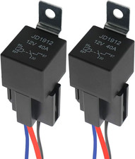 2 Pieces 4 Pin Car Relay, 12V 40A SPST Automotive Relay with Harness Socket and