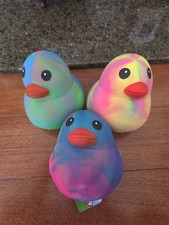 Sunny Days Jumbo Squeezy Duck Tie-Dye Squishy Stress Relief Toy New Lot Of 3