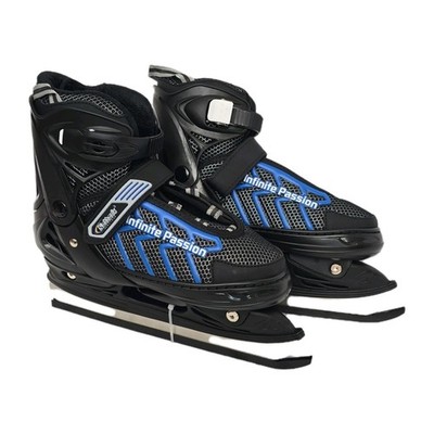 Nattork Unisex Infinite Passion Black Blue Recreational Ice Skates Size L US 5-8