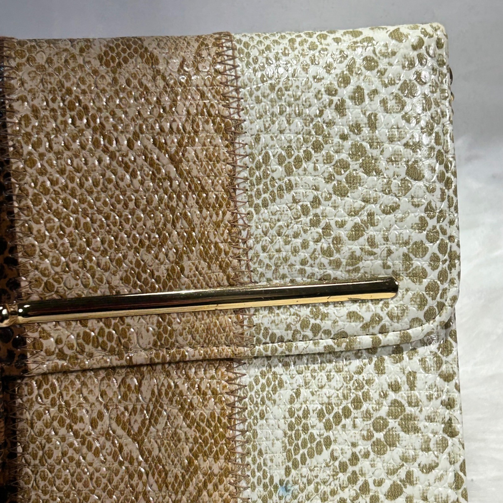 Chic Snake Print Patchwork Clutch Evening Bag Gol… - image 3