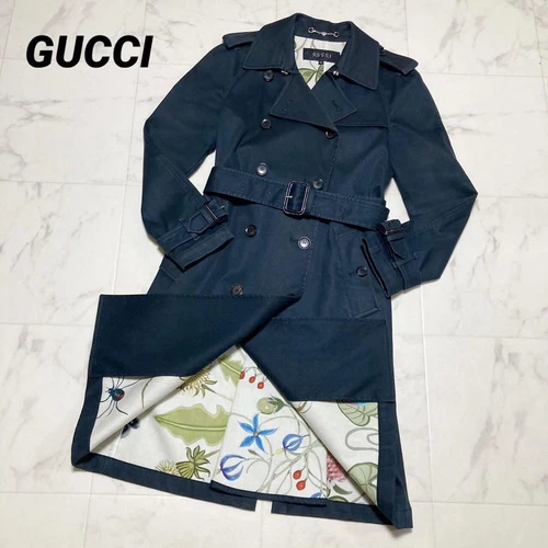 Gucci trench nero floreale taglia 42 autentico dal Giappone