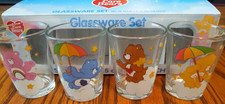 CARE BEARS ON CLOUDS GLASSWARE SET NEW OLD STOCK SET OF FOUR 1.5 OUNCE 2023
