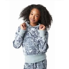 Habitual Girl Marley Crushed Velour Hooded Pullover In Grey Size 16 MSRP 56