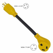 Generator 30 Amp Male Plug L14-30P to RV 30 Amp Female NEMA Cord Adaptor