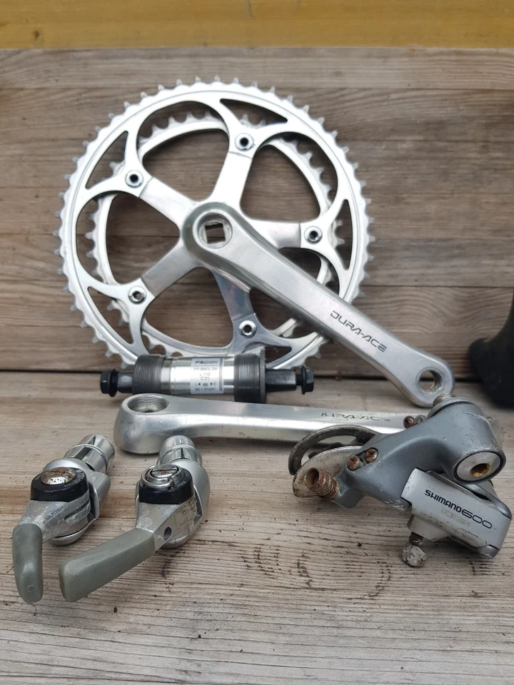 Shimano Dura-Ace Ultegra Tricolor 105 bar end shifters 2x7 spd TT bike groupset - Image 2 of 4