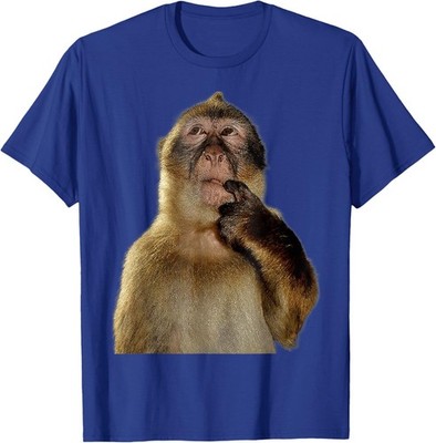 Thinking Monkey Funny Meme Cute - Animal Humor Design Unisex T-Shirt