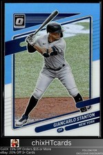Giancarlo Stanton 2021 Donruss Optic Carolina Blue & White #124 New York Yankees