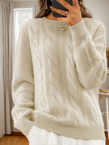 Winter Women Pullover Sweater Jumper Casual Cable Chunky KNITTED Loose Tops SIZE - Picture 12 of 19