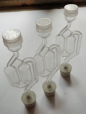 3 ct. S-Shape Twin Bubble Airlock w/ 6 Bung Stopper Gum Rubber size 6 brew
