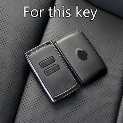 HIBEYO Smart Custodia Per Chiave Auto, In Morbido TPU, Per Renault Koleos Kadjar Megane (Solo Keyless Go) Portachiavi Nero - Foto 3