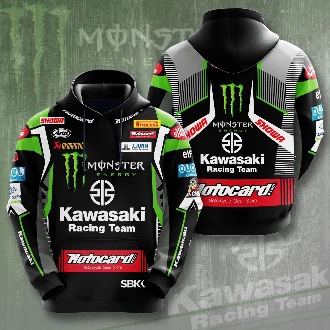 Fanmade Kawasaki Racing Team MotoGP Polyester 3D Printed Lightweight Hoodie  | eBay
