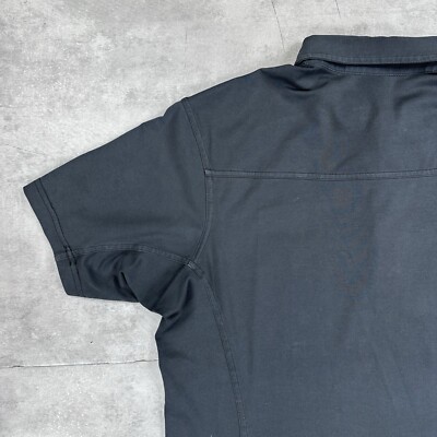 Arcteryx Mens Captive Polo Shirt Size M Relaxed Fit Black Short