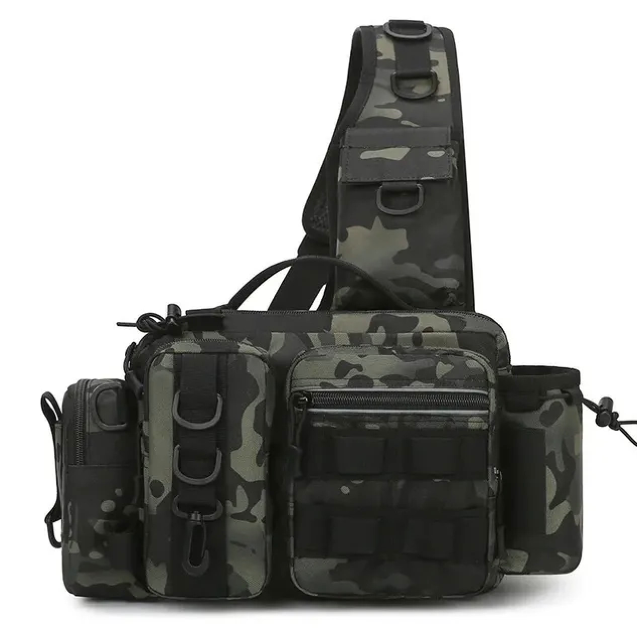 Sac de Pêche à la Mouche Noir avec Porte-Canne Intégré CP