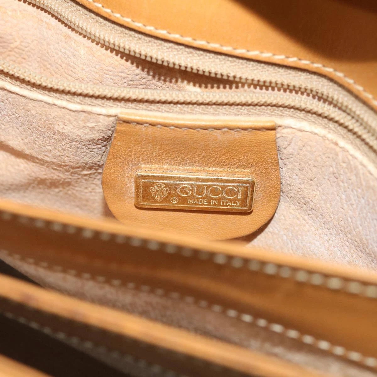 GUCCI Micro GG Canvas Shoulder Bag PVC Leather Beige 004 256 0024