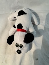 Vintage Tonka Pound Puppies Plush 7  WHITE/BLACK SPOTS Red Collar Original 1986