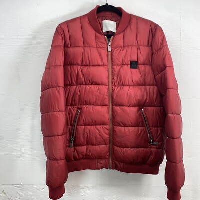 eleven paris MENS Red bomber jacket mens Sz.L 100% Nylon