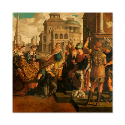 Van Scorel Solomon Queen Sheba Wandbild Leinwanddruck 24 x 24 Zoll