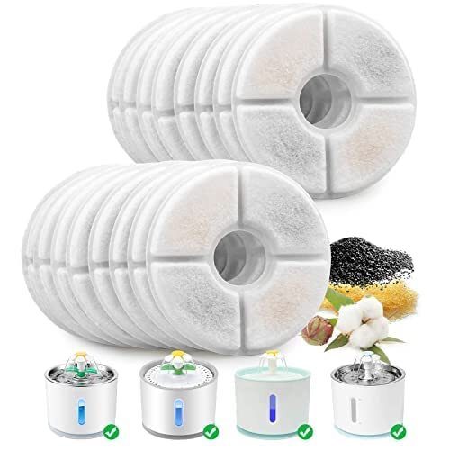 Pet Supplies : 8 Pcs Cat Fountain Replacement Filters For Veken 95Oz/2.8L Automatic Pet Fountain - View #4